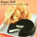 *Happy Box*まっ黒チーズケーキ&Bigシュークリーム5個チーズケーキ シュークリーム スイーツ お取り寄せ 送料込 内祝い 出産祝い 結婚祝い プレゼント ギフトセット 誕生日 バースデー