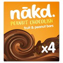 Nakd Peanut Chocolish Fruit, Nut & Cocoa Bars 4 x 35g Nakd (ネイキッド)ピーナッツ チョコレート フルーツナッツ&ココアバー 4 x 35g